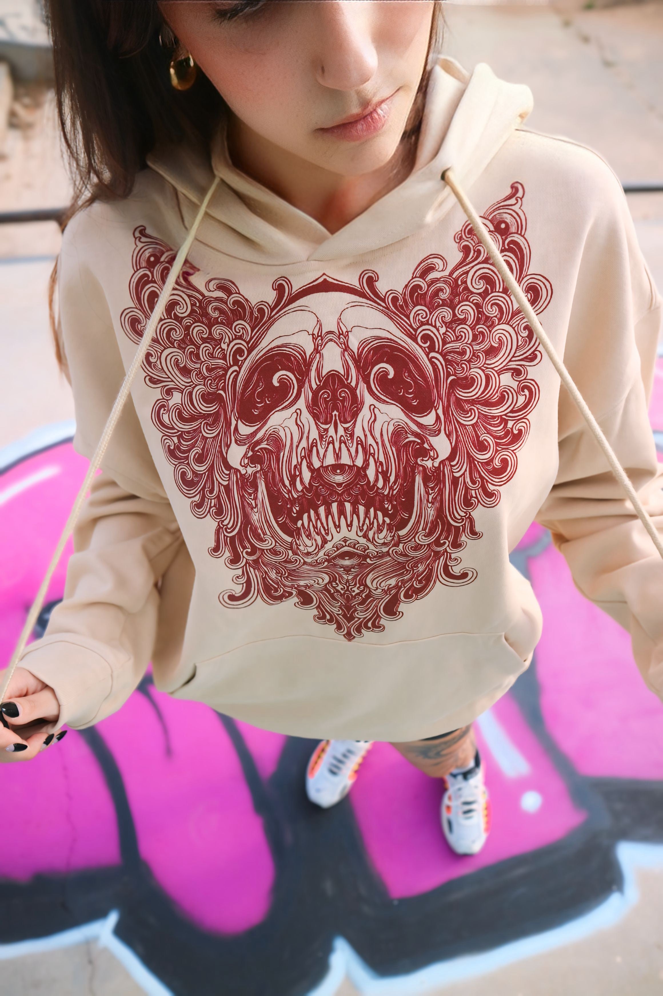 Sudadera Beige Hood