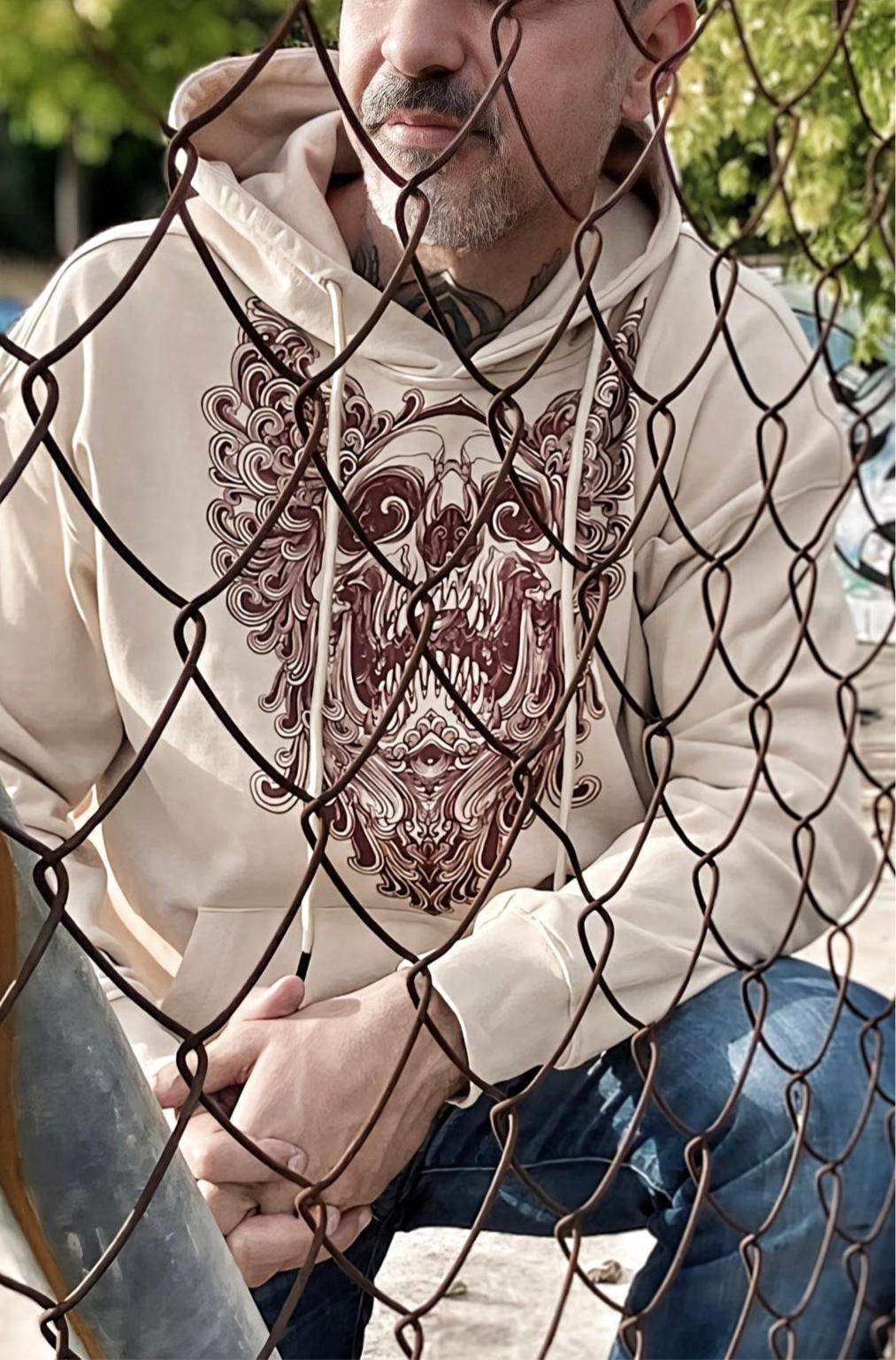 Sudadera Beige Hood